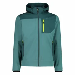 Softshell-Herrenjacke mit abnehmbarer Kapuze><noscript><img width=
