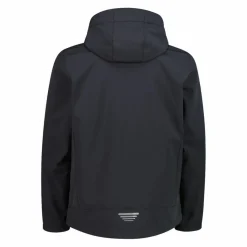 Softshell-Herrenjacke mit abnehmbarer Kapuze><noscript><img width=