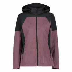 Softshelljacke für Damen mit Kapuze und zweifarbigem Grid-Jacquard-Motiv>CMP Outlet