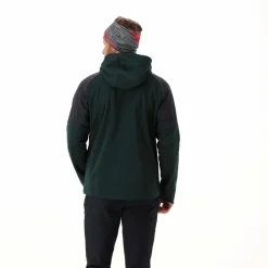 Softshelljacke für Herren mit Kapuze und zweifarbigem Grid-Jacquard-Motiv><noscript><img width=