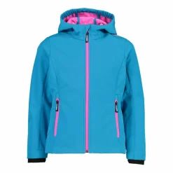 Softshell-Mädchenjacke mit Fix-Hood><noscript><img width=