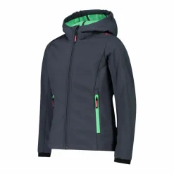 Softshell-Mädchenjacke mit Fix-Hood><noscript><img width=