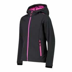 Softshell-Mädchenjacke mit Fix-Hood><noscript><img width=