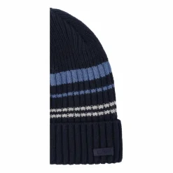 Strickmütze für Herren mit gestreifter Fleece-Innenseite><noscript><img width=