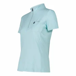 Technisches Radsport-T-Shirt für Damen mit kurzem Reißverschluss und Brusttasche><noscript><img width=