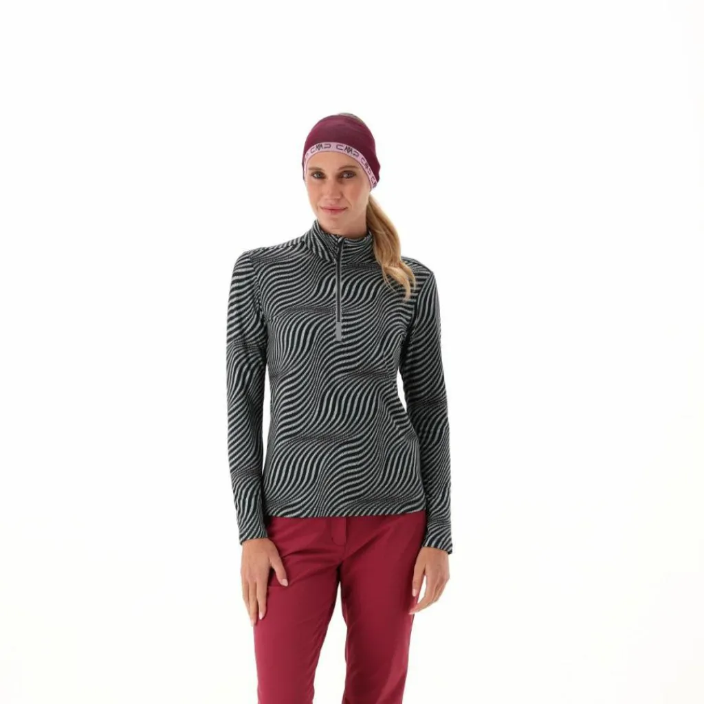 Unlimitech – Bedruckte Half-Zip-Fleeceshirt aus Softech Damen>CMP Best