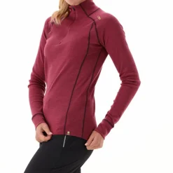 Unlimitech – Thermoshirt mit langen Ärmeln für Damen aus Merino mit halblangem Reißverschluss><noscript><img width=