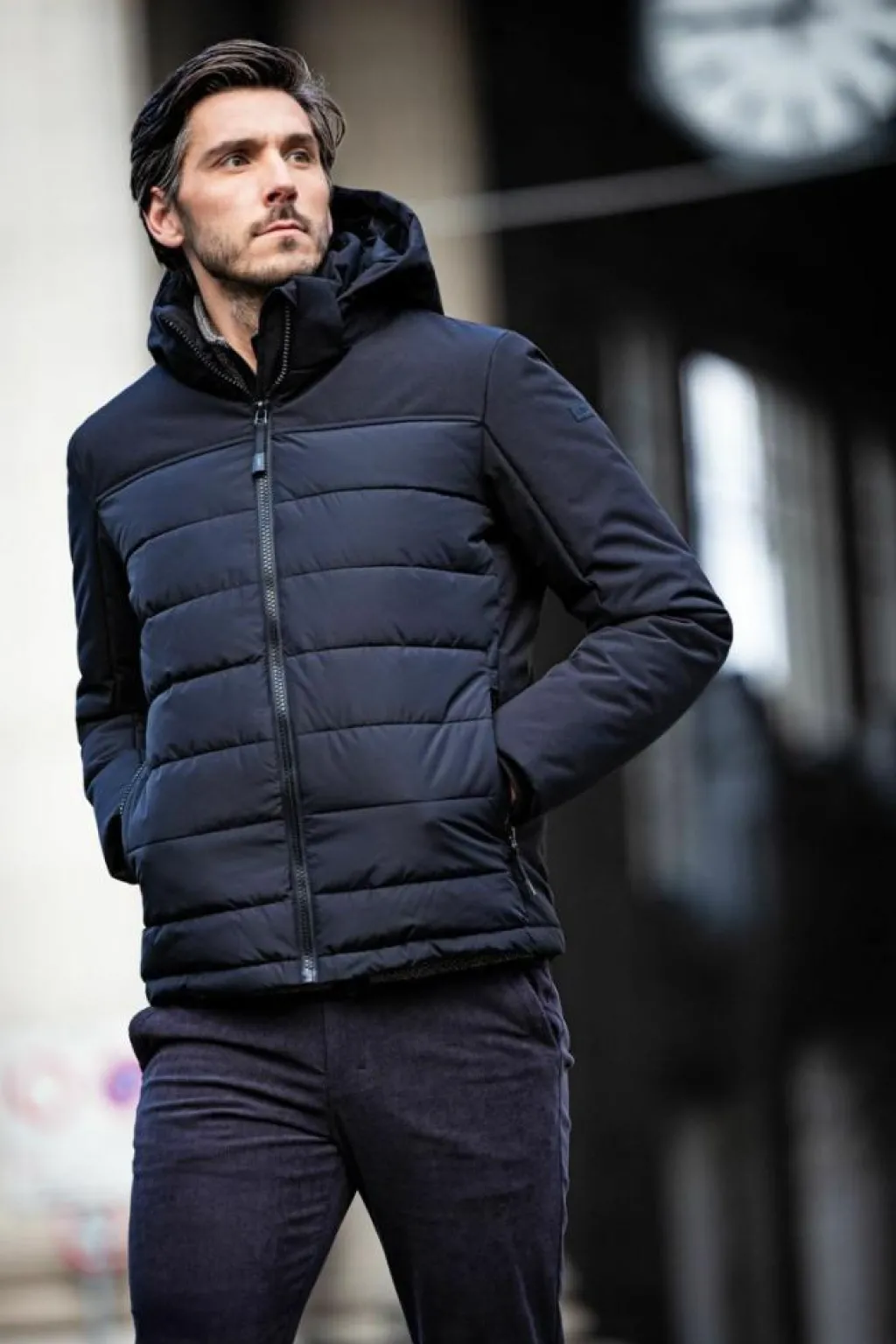 Wattierte Herrenjacke mit abnehmbarer Kapuze>CMP Clearance