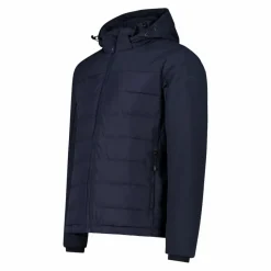 Wattierte Herrenjacke mit abnehmbarer Kapuze><noscript><img width=