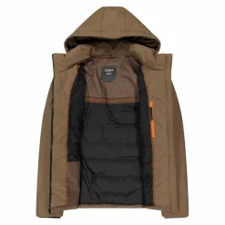 Wattierte Herrenjacke mit abnehmbarer Kapuze><noscript><img width=