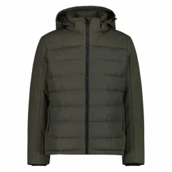 Wattierte Herrenjacke mit abnehmbarer Kapuze><noscript><img width=