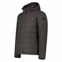 Wattierte Herrenjacke mit abnehmbarer Kapuze><noscript><img width=